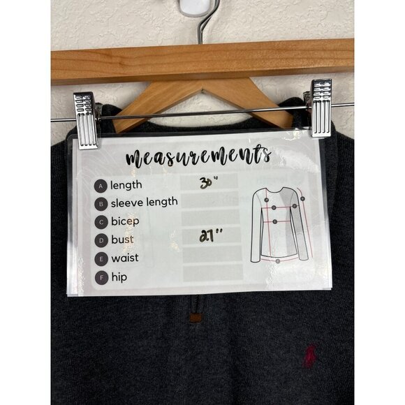 Polo Ralph Lauren Quarter-Zip Pullover Sweater Gray Mens XXL 100% Cotton Preppy - Picture 7 of 7